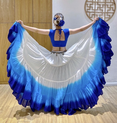 部落之光印度进口纯棉35码加大摆裙ATS美国部落风肚皮舞FCBD渐变