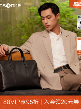 新秀丽公文包男款商务手提包高级斜挎包大容量电脑包单肩包男TK9