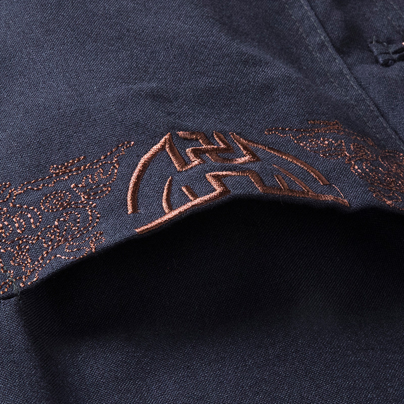 중국 스타일 당나라 정장 남성 의류 아빠 중국 반팔면 및 린넨 셔츠 할아버지 중년 및 노인 의류 아빠 정장 여름