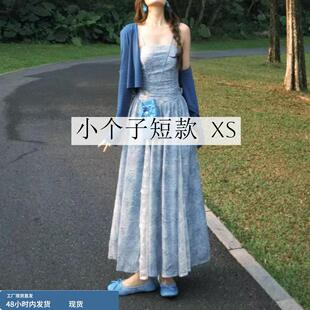 145小矮个子吊带连衣裙女夏季 度假风A字长裙子xs 150穿搭收腰法式