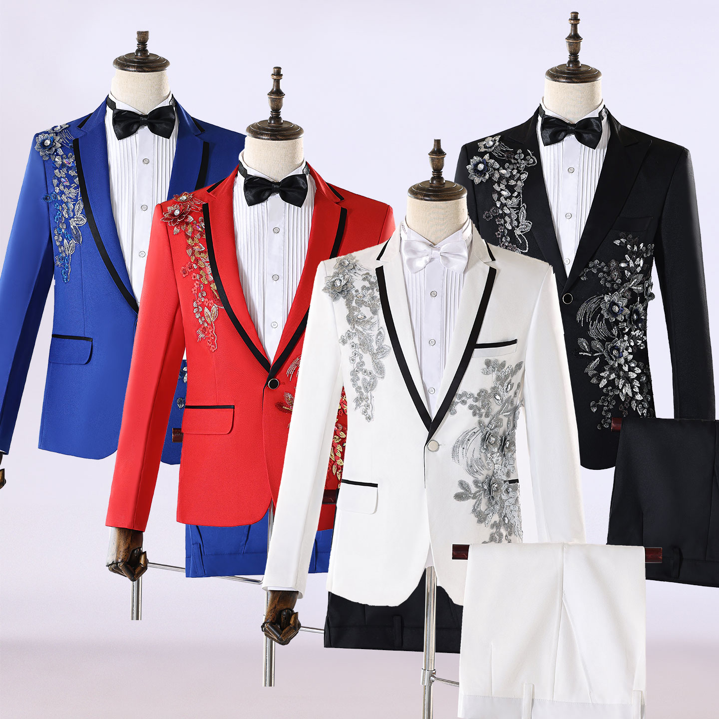 黑色亮片西服套装演出服