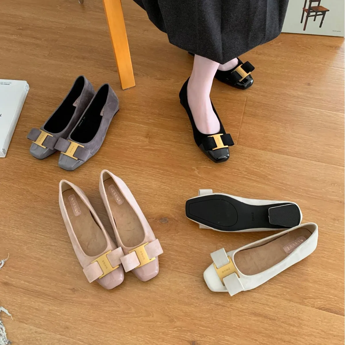 2025新款圆头水钻扣低筒瘦瘦绒面马丁女短靴后拉链女鞋