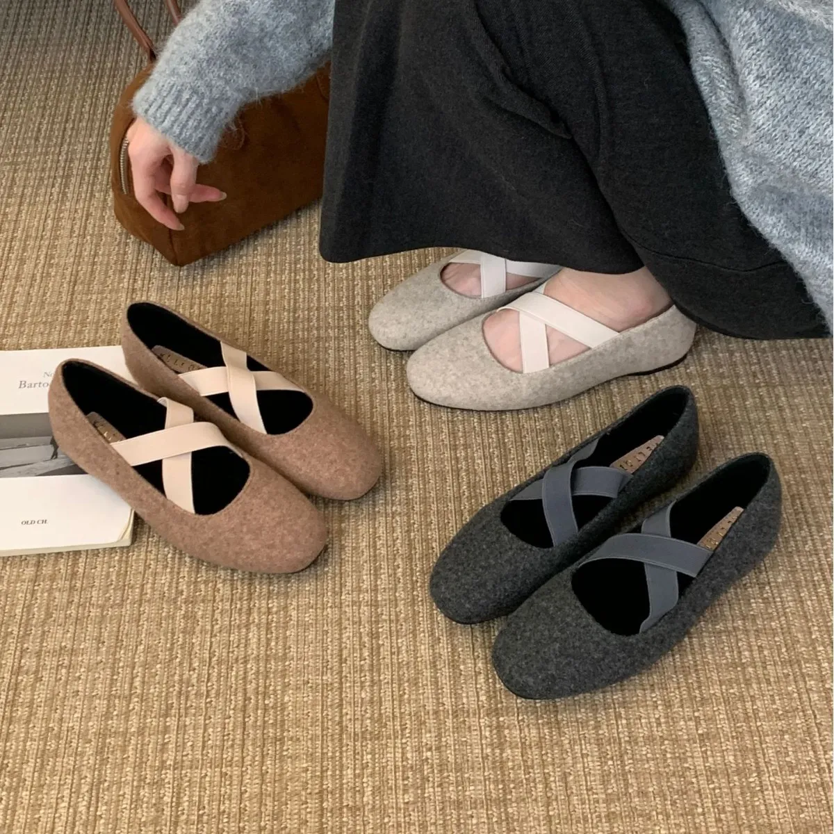 2025新款甜美交叉一字带内增坡跟加绒保暖玛丽珍晚晚配裙子女单鞋