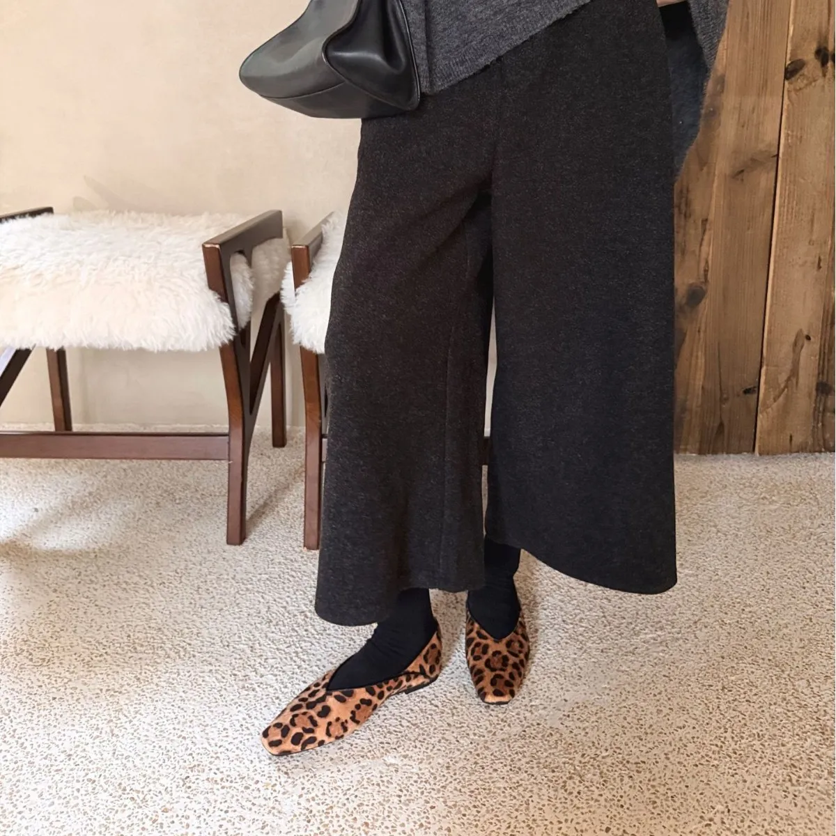 2025新款小方头豹纹软底套脚百搭通勤工作女单鞋