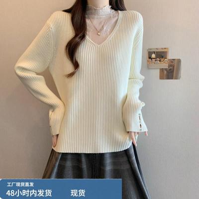 蕾丝拼接半高领内搭针织打底衫女秋冬大码胖mm遮肉显瘦高级感上衣