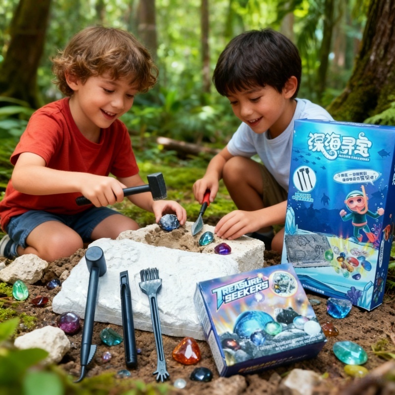 宝石矿石化石手工儿童考古diy挖矿寻钻石宝藏盲盒男女孩挖掘玩具