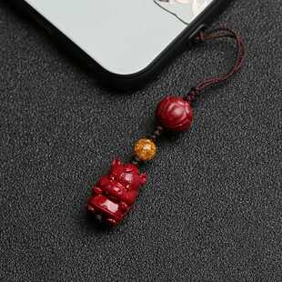 十二生肖保真朱砂手机链高含量紫金砂可爱挂饰情侣虎年钥匙链配饰