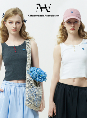 AHA爱侈艾·【徐艺洋同款】时髦简约罗纹亨利领无袖背心