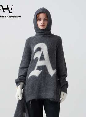 AHA爱侈艾·【张真源孟佳徐若晗】羊驼毛混纺冬A字母提花毛衣套装