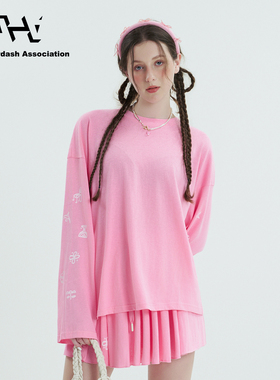 AHA爱侈艾·【杨紫徐艺洋同款】涂鸦印花廓形上衣松紧裙裤两件套