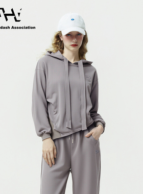 AHA爱侈艾·25秋冬宽松廓形刺绣毛边解构卫衣美式街头街舞廓形裤