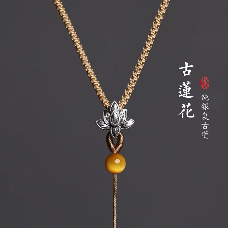 纯银手工细款项链绳翡翠挂坠绳子玉佩吊坠挂绳女民族风可调节黑绳图片