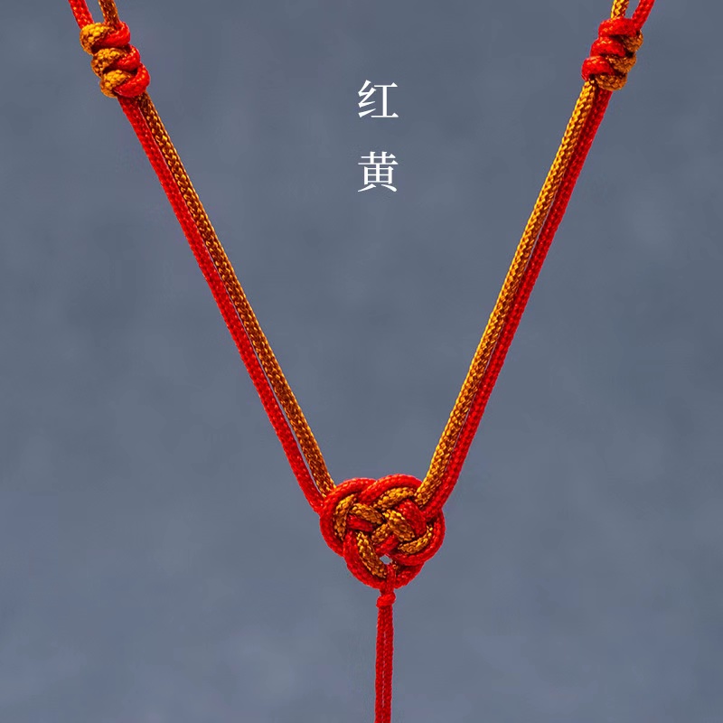 手工编织项链绳子可调节民族风可调节玉佩玛瑙水晶双色男女挂脖绳