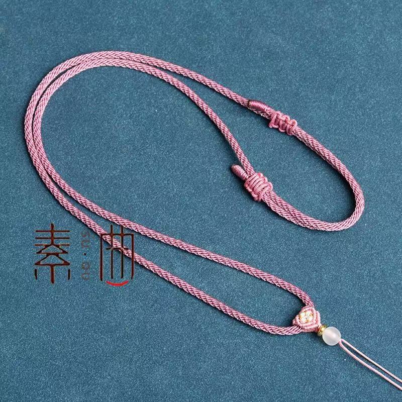 手工吊坠项链翡翠编织挂绳坠绳调节玉佩貔貅红绳男女挂件绳子细款