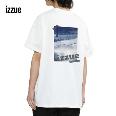 it izzue时尚潮牌美式圆领透气短袖T恤男2025夏新款情侣半袖体恤A