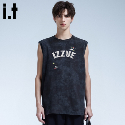 it izzue新款运动背心男2025夏透气健身马甲圆领汗衫潮牌无袖T恤A