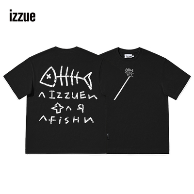 i.t izzue夏季潮牌美式趣味印花重磅短袖T恤2025夏季多色男女装A