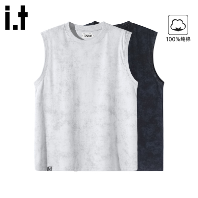itizzue美式运动复古男宽松背心