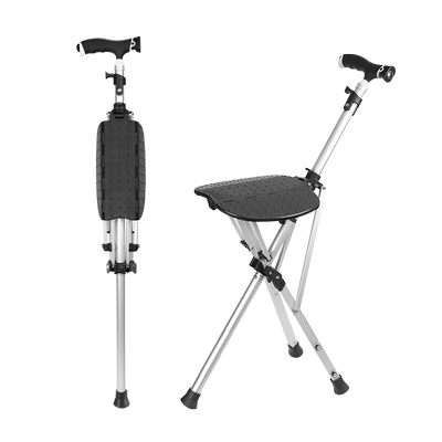 超艺一件速开拐杖凳折叠便携两用
