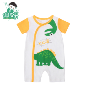 夏季男宝宝连体衣可爱卡通纯棉哈衣薄款短袖爬服婴新生儿衣服包邮