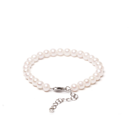 淡水珍珠手链6-7mm白色气质简约手链精致经典小米珠手链107836