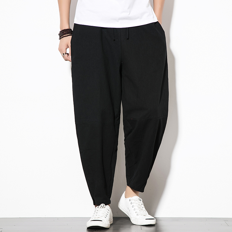 休闲裤中国风秋季新款大码棉麻