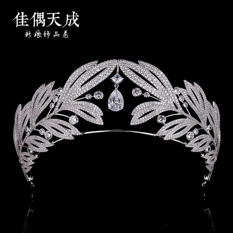 欧式女王风微镶锆石璀璨皇冠头饰