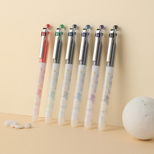 日本PILOT百乐P500金标系列中性笔大理石白杆0.5顺滑速干学生刷题考试专用黑蓝红色针管头水笔盖帽笔 新品