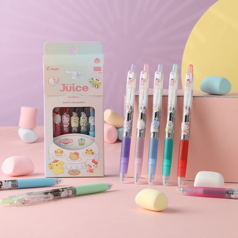 日本PILOT百乐果汁笔 三丽鸥限定 黑笔 考试笔 中性笔彩色套装0.5