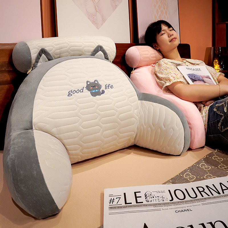 冰丝乳胶床头靠垫榻榻米软包大靠背凉感靠枕床上看书护腰抱枕女生