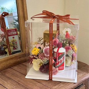 白酒花束礼盒包装材料包全套diy红酒劲酒送长辈送爸爸