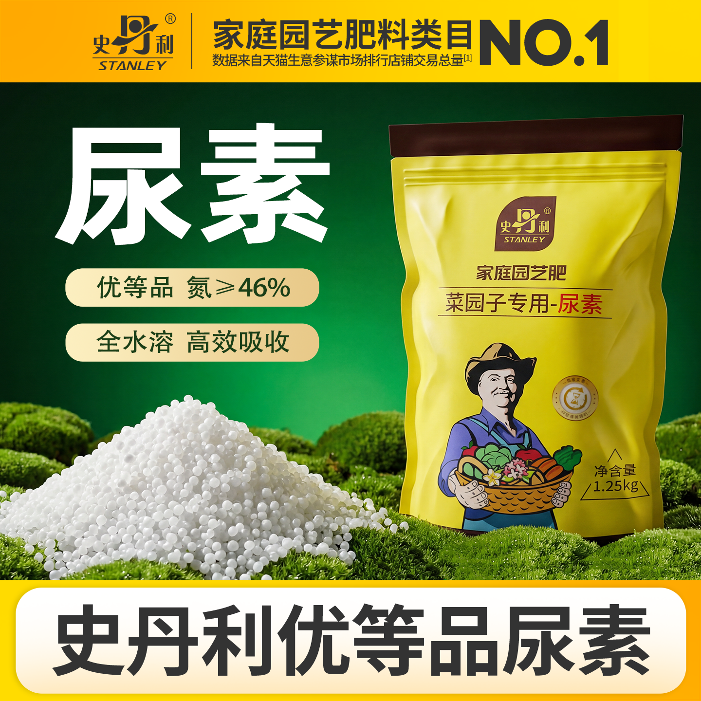 史丹利尿素肥料氮肥蔬菜专用盆栽种菜花肥化肥水溶果树复合肥通用 - 实物图