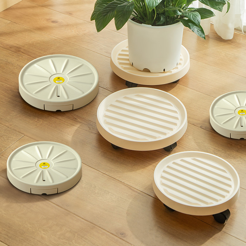 史丹利移动花盆托盘带轮滑轮接水盘隐形万向轮底座栽塑料花盘垫底