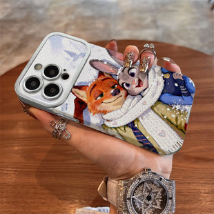 围巾朱迪尼克适用OPPOreno14手机壳reno11 reno9pro创意findx8卡通reno6防摔a97女findx7大视窗小羊皮 10新款