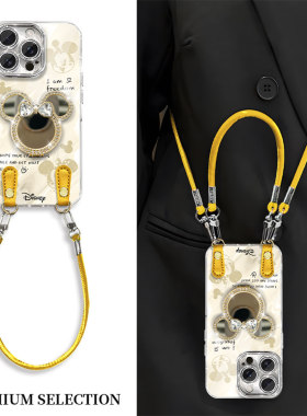 米奇镜子旋转支架适用vivoS50手机壳s30promini女款vivos19/18pro全包s17/16pro防摔s15挂绳12羽纱s10/9软壳