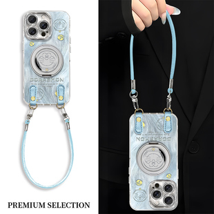 创意哆啦支架适用华为mate70手机壳mate60pro简约pura70/P80时尚mate40pro可爱nova13防摔nova14手机挂绳壳