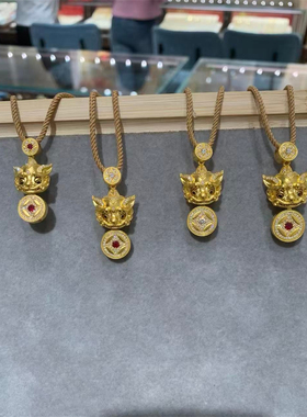 韦雪同款古法金包银貔貅招财项链