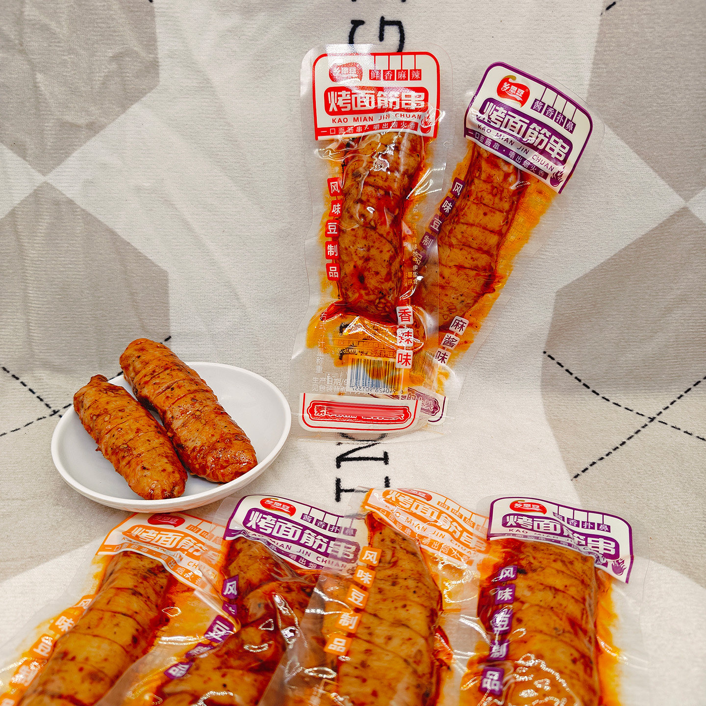 乡思豆烤面筋串麻酱烧烤香辣味