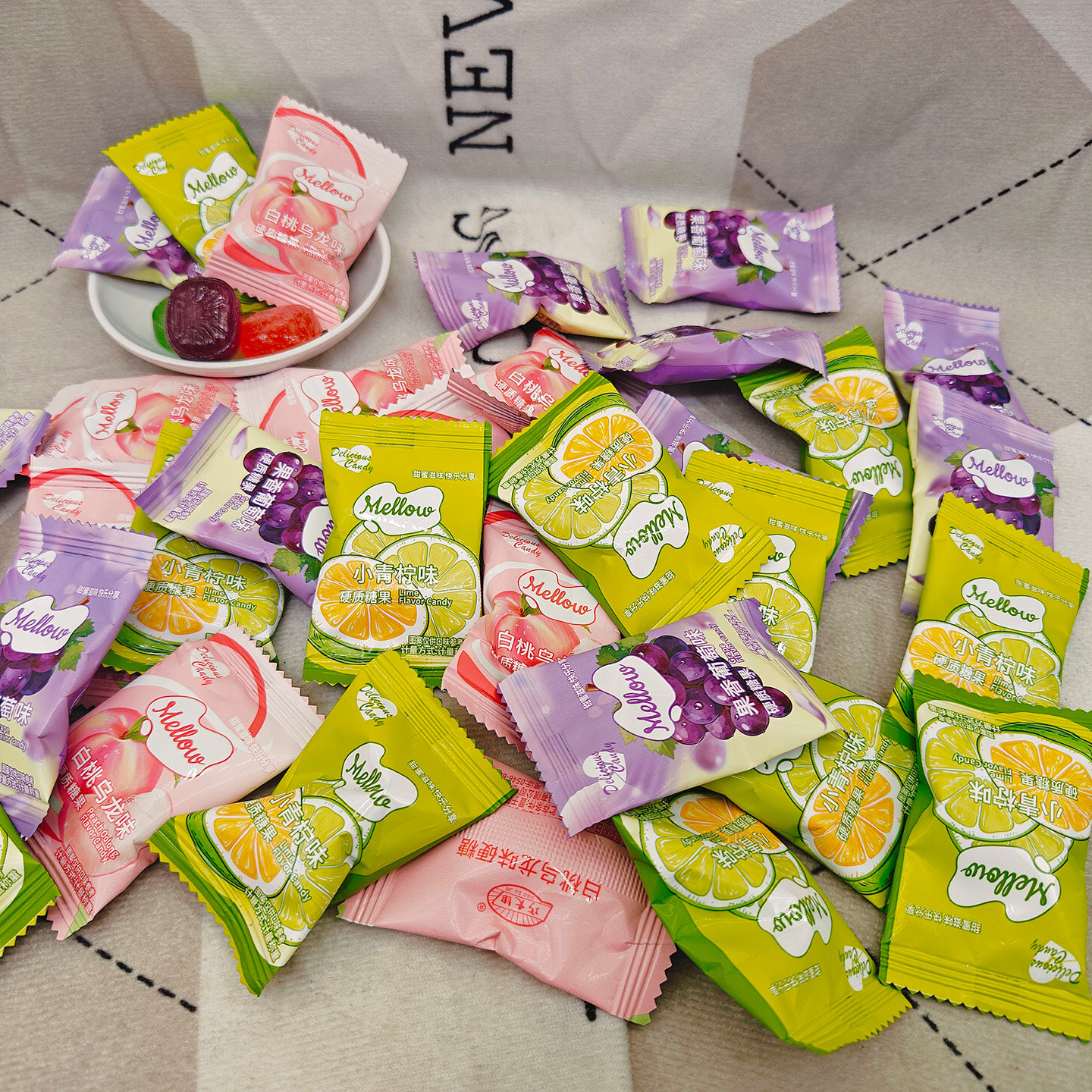 巧大姐硬糖小青柠白桃乌龙葡萄味