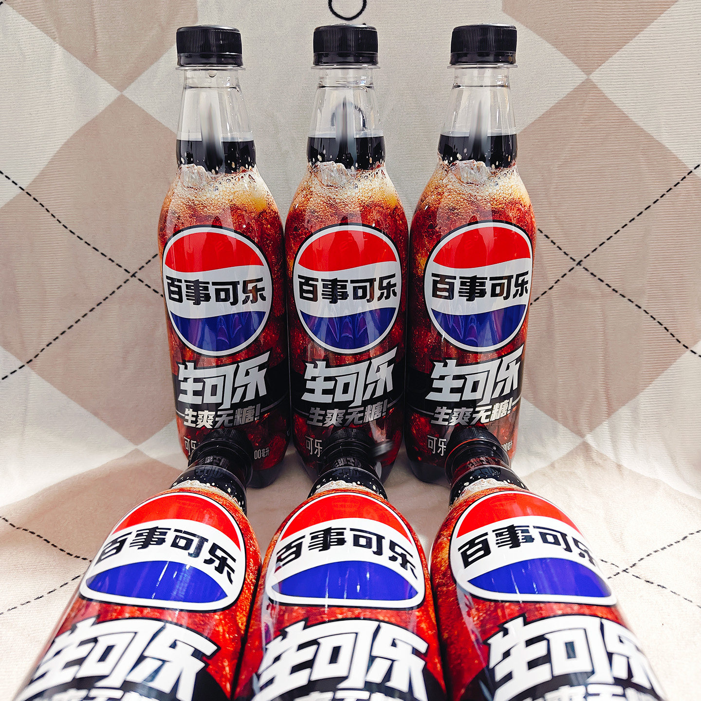 百事可乐生可乐无糖500ml可乐型汽水碳酸饮料夏季解暑解渴带汽饮