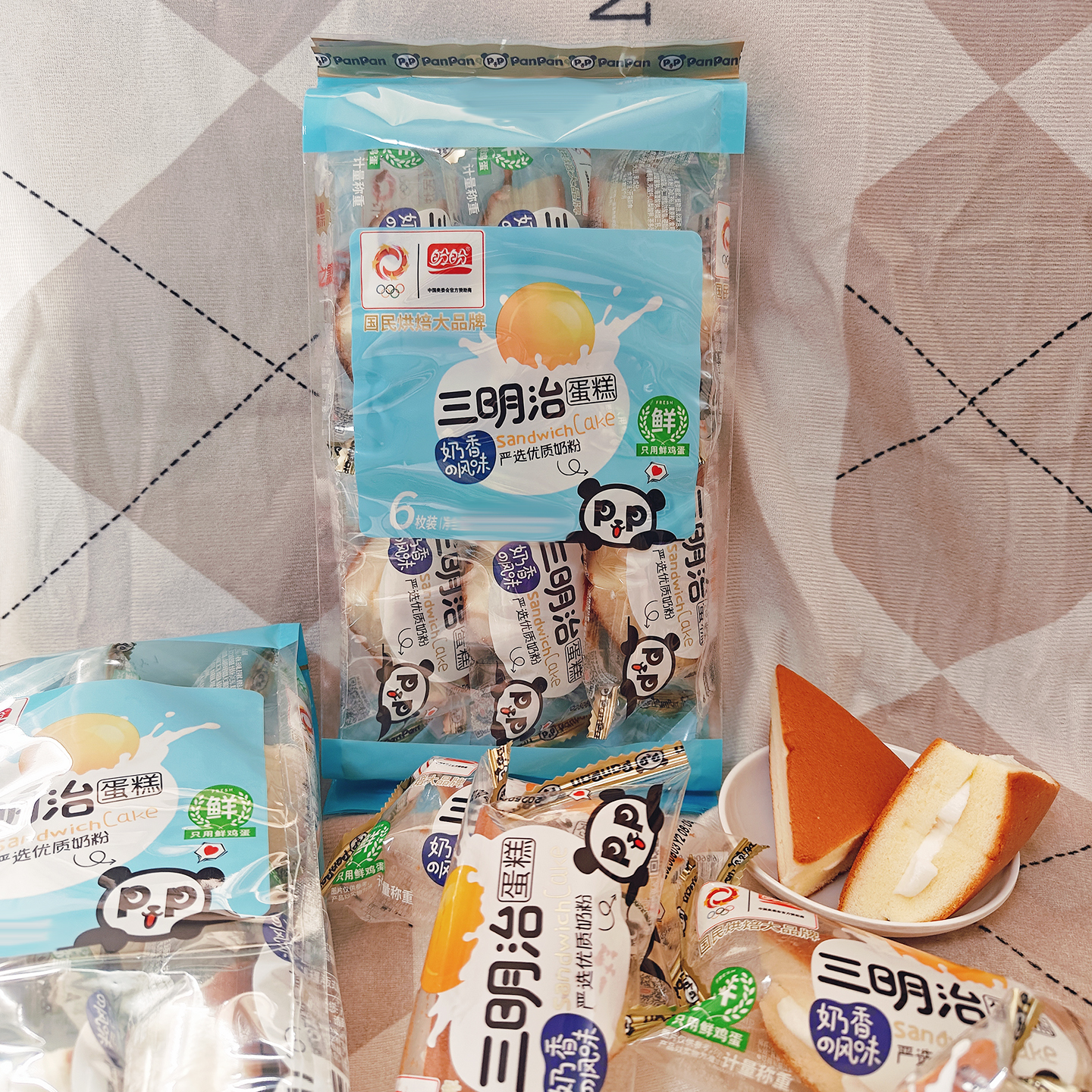 盼盼三明治蛋糕奶香味144g零食