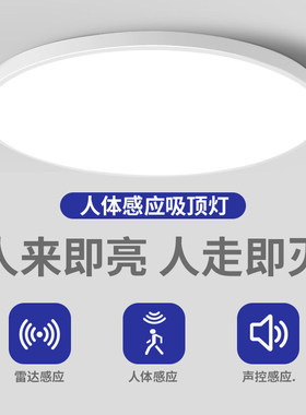 感应吸顶灯雷达人体红外线声控楼道楼梯过道入户走廊声光控