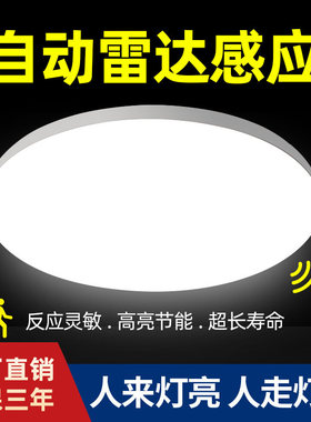 雷达led人体感应吸顶灯楼道楼梯入户门走廊过道阳台声光控感应灯