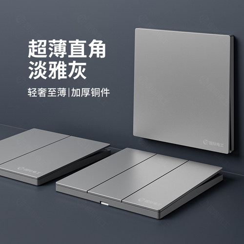 淡雅灰超薄磨砂开关插座
