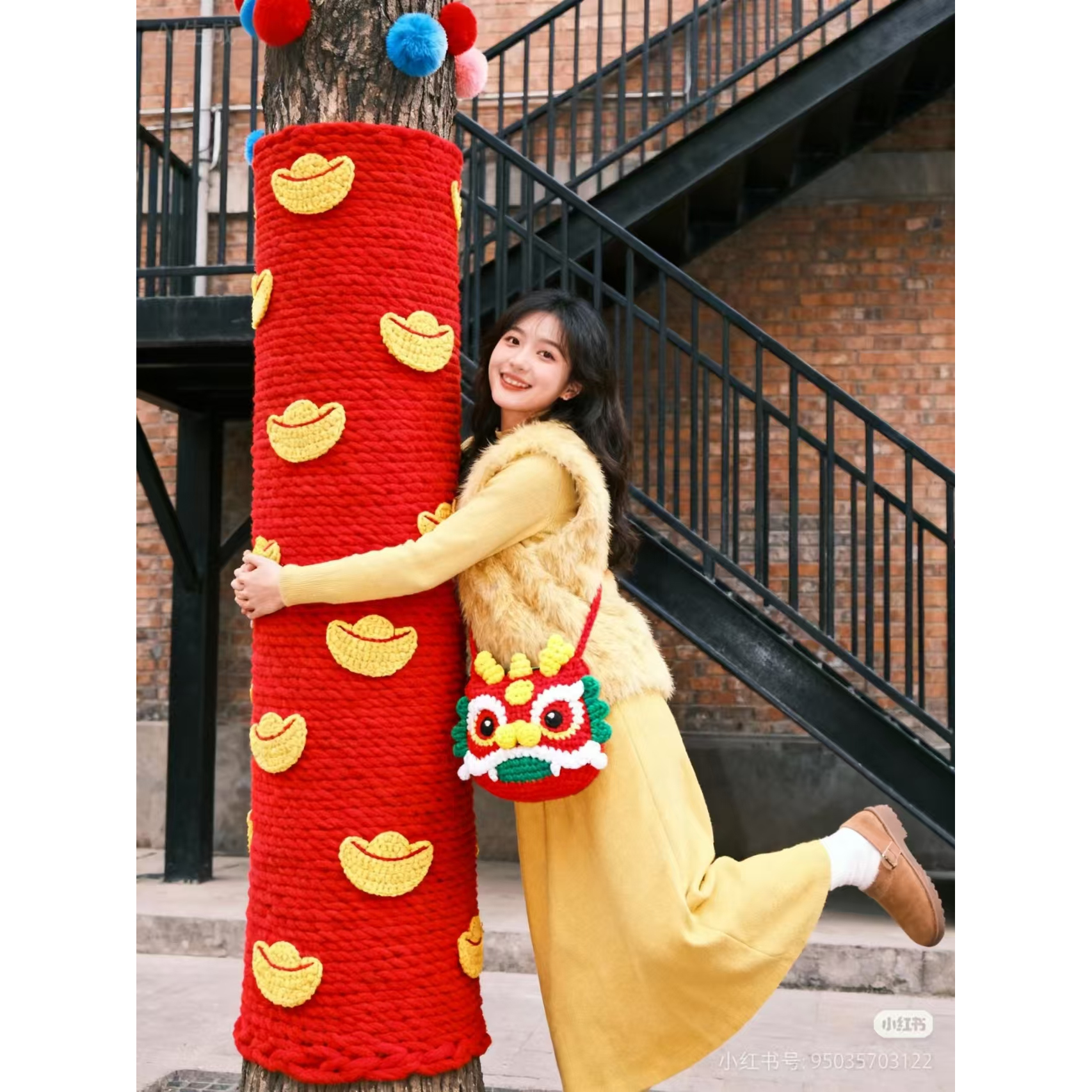 幼儿园大树毛衣户外创意装饰