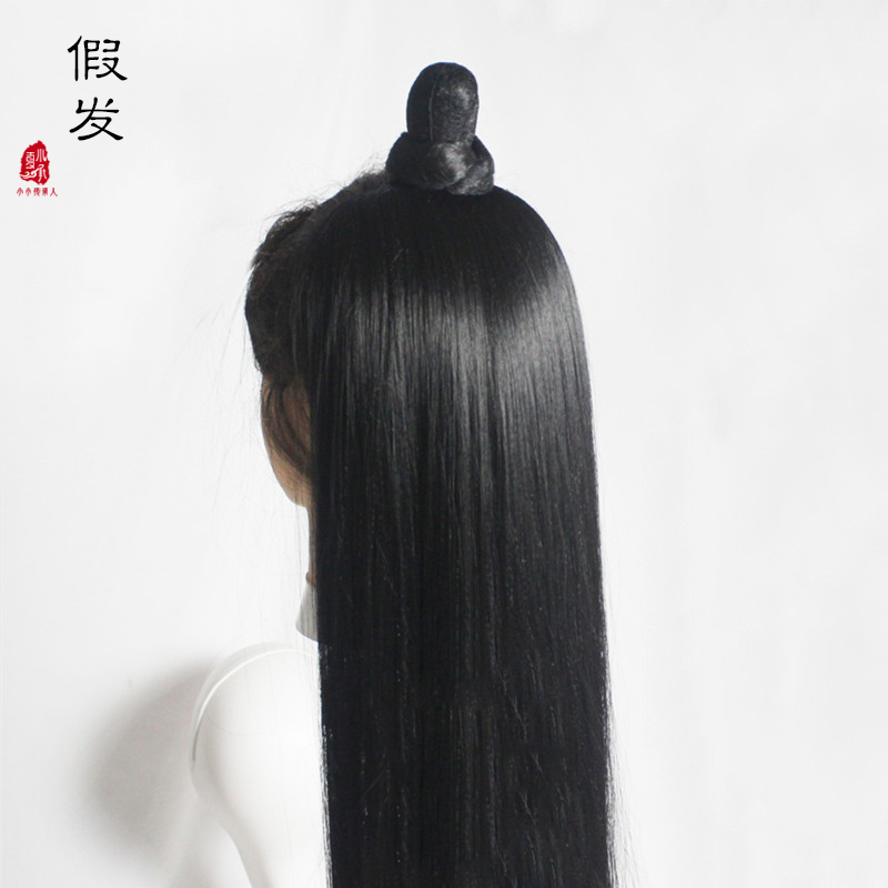 儿童古装假发汉服造型头饰套装古风发包唐明宋日常长发包头箍一体