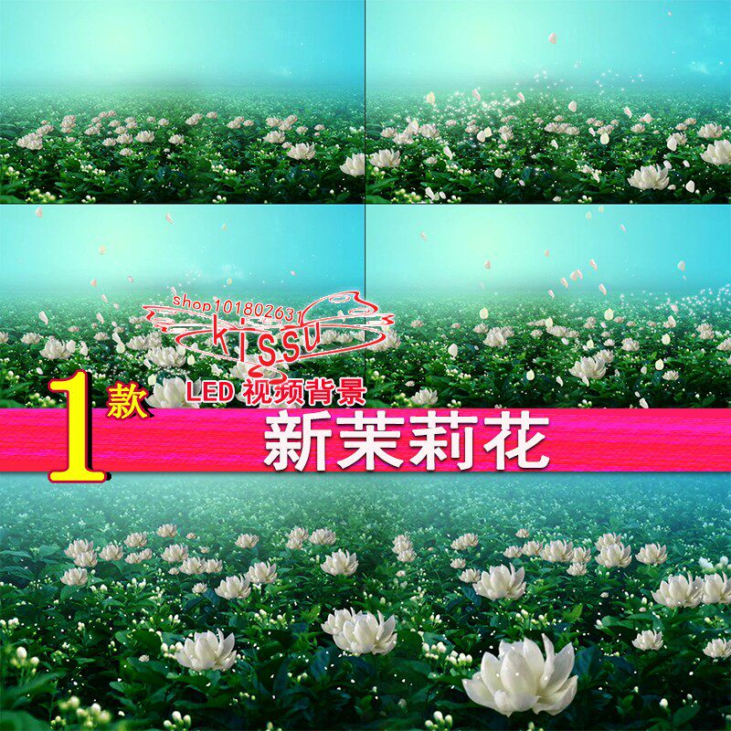 新茉莉花开粒子喜庆中国风民族舞蹈视频背景新年元旦春节LED素材