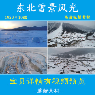 H东北雪景视频素材冬天下雪乡村风景大雪哈尔滨大剧院松花江