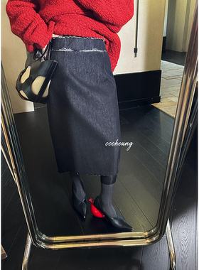 CCCHEUNG 10.22晚8极简高级感MIU系高腰显瘦破坏牛仔裙迷笛裙半裙