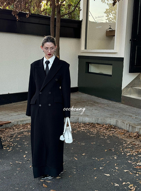 CCCHUENG 12.09晚8 精工极简全手工收腰显瘦长款荃羊毛大衣双面呢